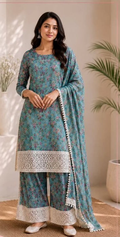 Teal garden palazzo